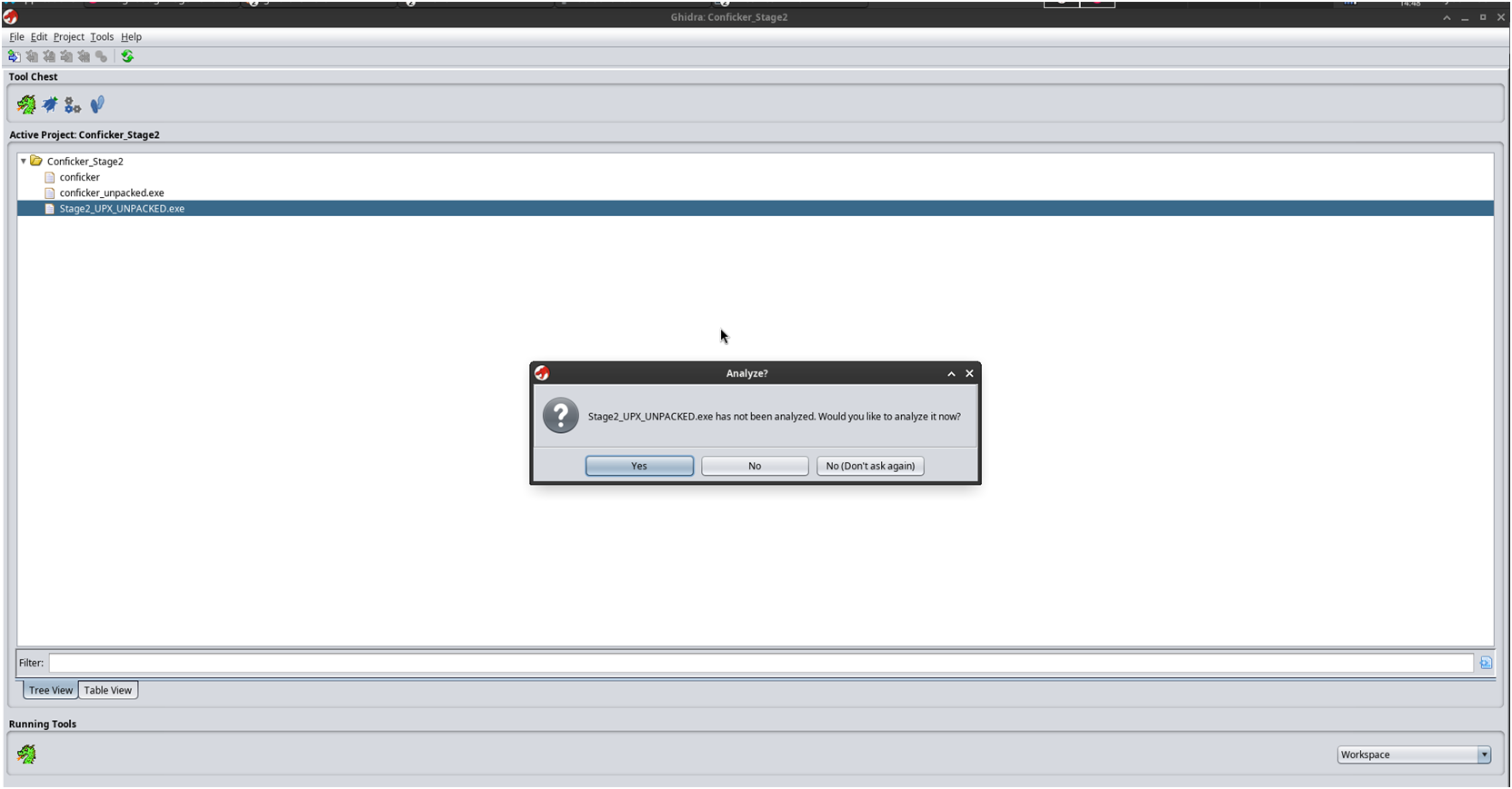 Ghidra Import File ekranı